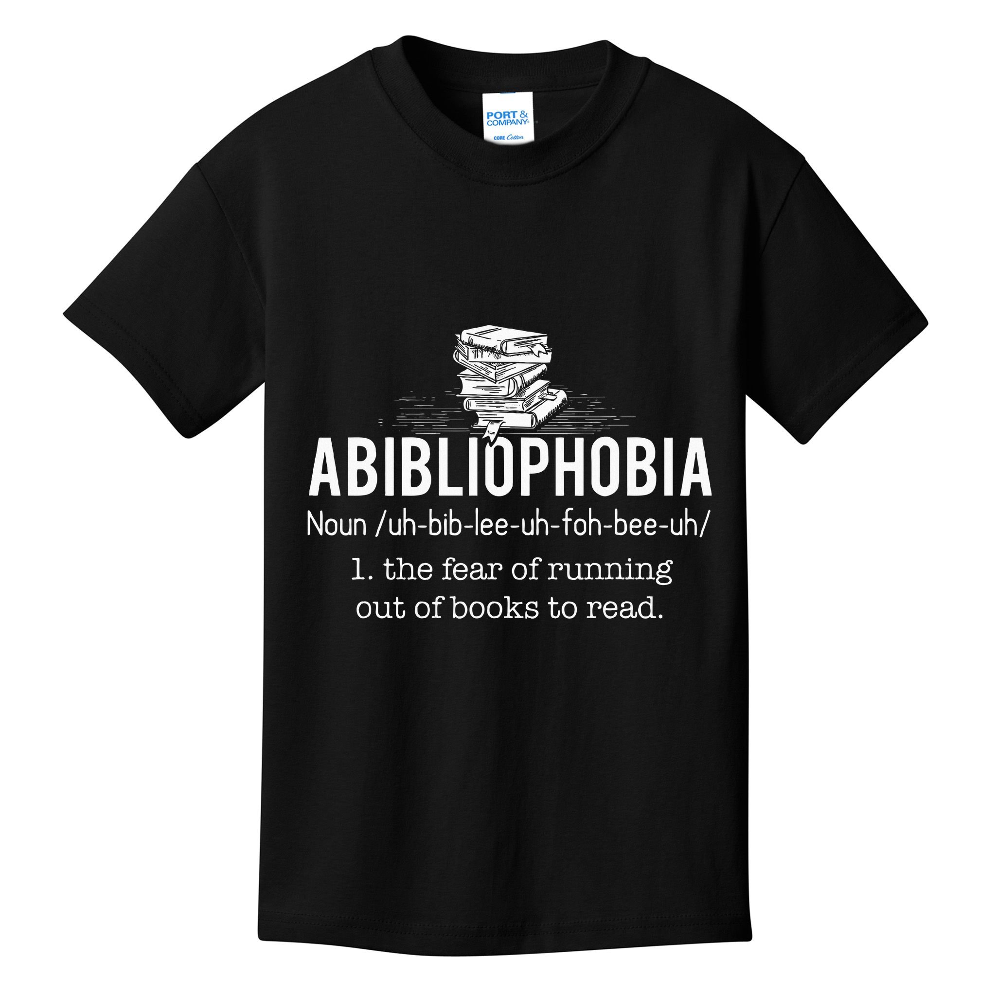 Abibliophobia Funny Reading Bookworm Reader Kids T-Shirt