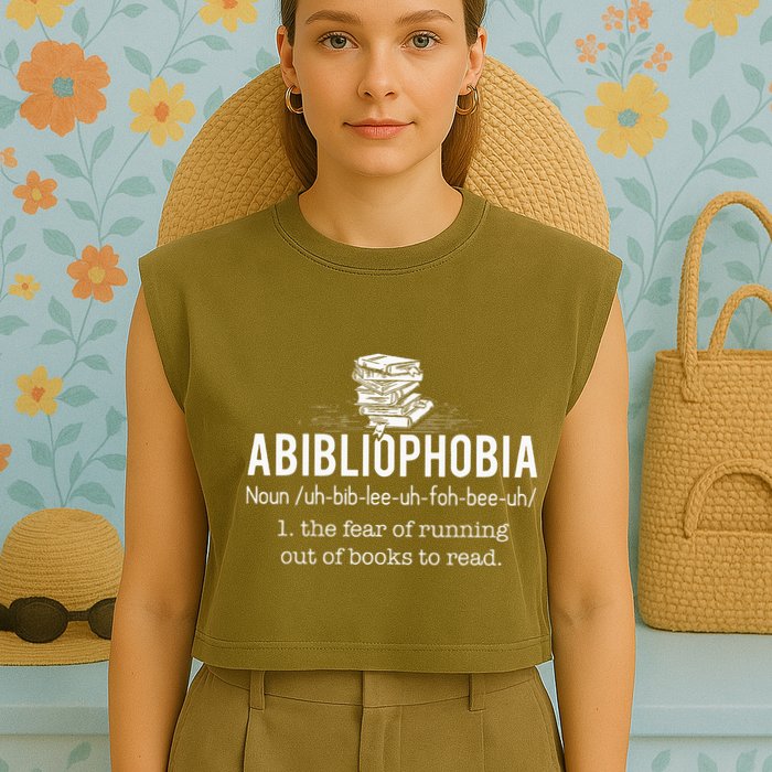 Abibliophobia Funny Reading Bookworm Reader Garment-Dyed Women's Muscle Tee