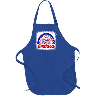 American Flag Rainbow 4th Of July Daughter Mom Sister Gift Full-Length Apron With Pockets