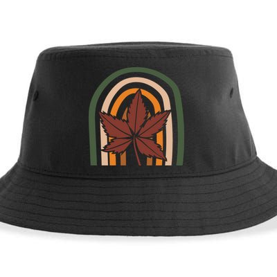 Autumn Fall Retro Rainbow Sustainable Bucket Hat