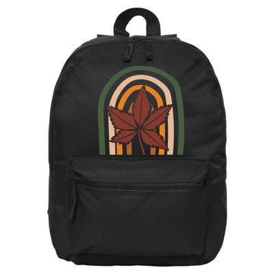 Autumn Fall Retro Rainbow 16 in Basic Backpack