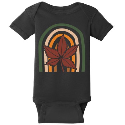 Autumn Fall Retro Rainbow Baby Bodysuit