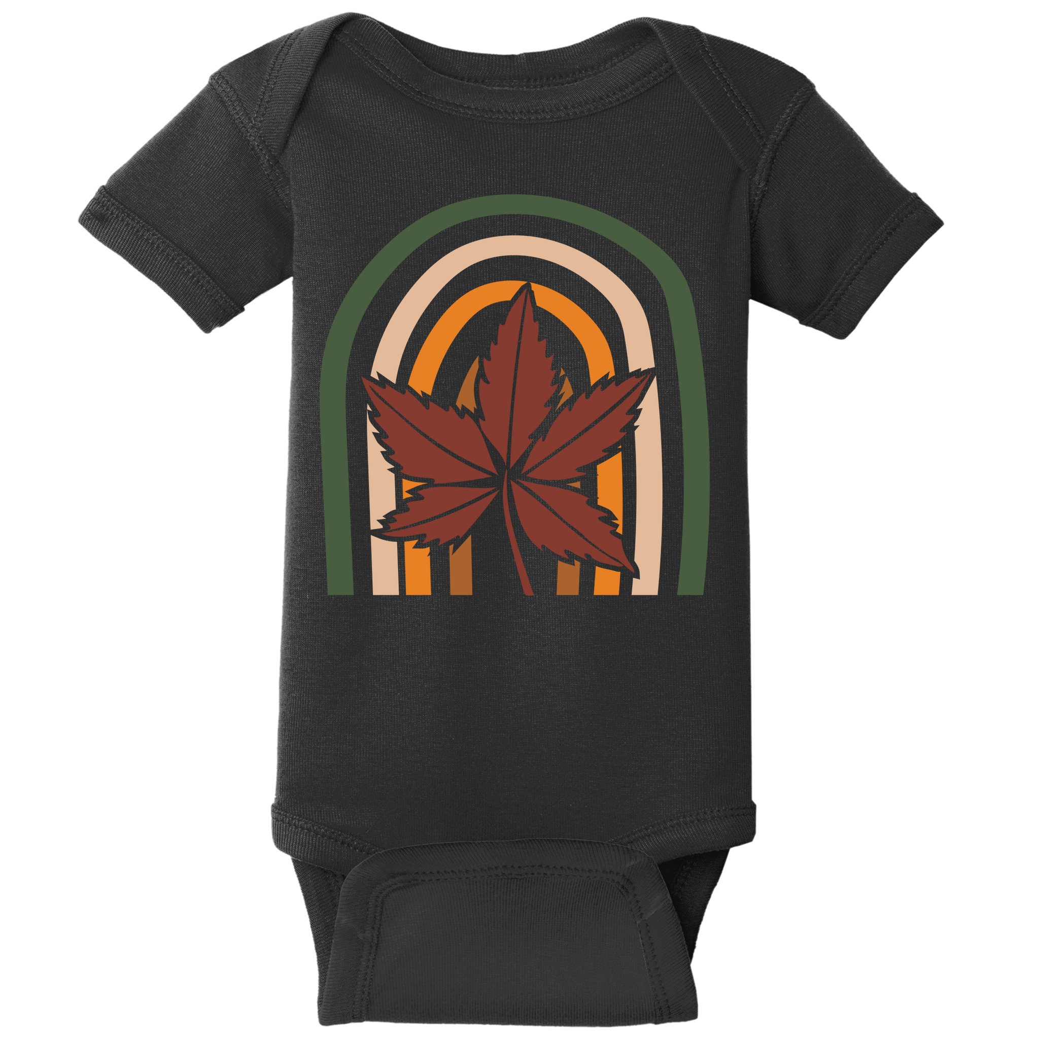 Autumn Fall Retro Rainbow Baby Bodysuit