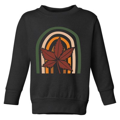 Autumn Fall Retro Rainbow Toddler Sweatshirt