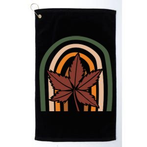 Autumn Fall Retro Rainbow Platinum Collection Golf Towel