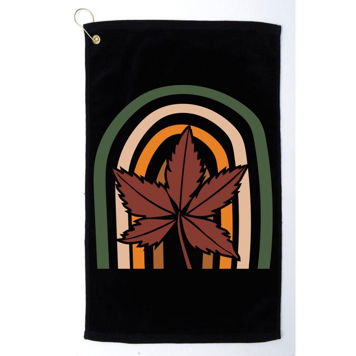 Autumn Fall Retro Rainbow Golf Towel