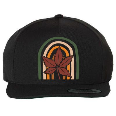 Autumn Fall Retro Rainbow Wool Snapback Cap