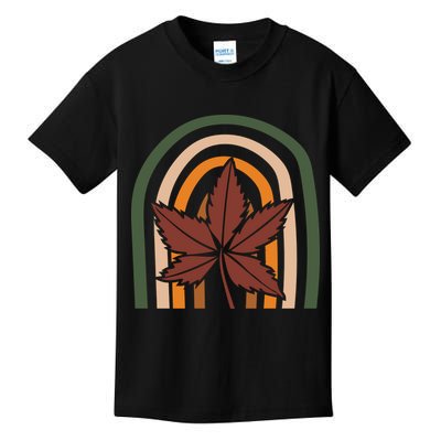 Autumn Fall Retro Rainbow Kids T-Shirt