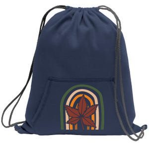 Autumn Fall Retro Rainbow Sweatshirt Cinch Pack Bag