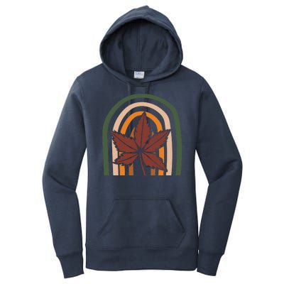 Autumn Fall Retro Rainbow Women's Pullover Hoodie