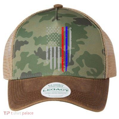 American Flag Red Blue Thin Line Apparel Firefighter Police Legacy Tie Dye Trucker Hat