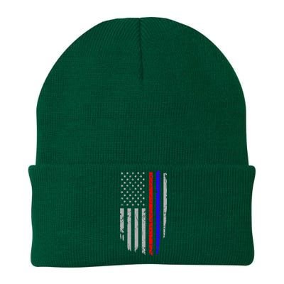 American Flag Red Blue Thin Line Apparel Firefighter Police Knit Cap Winter Beanie