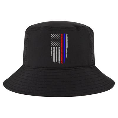 American Flag Red Blue Thin Line Apparel Firefighter Police Cool Comfort Performance Bucket Hat