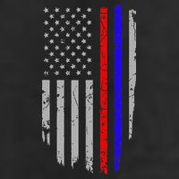 American Flag Red Blue Thin Line Apparel Firefighter Police 7 Panel Mesh Trucker Snapback Hat