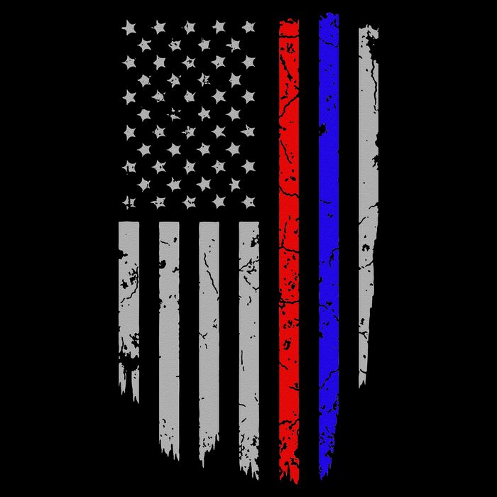 American Flag Red Blue Thin Line Apparel Firefighter Police Impact Tech Backpack