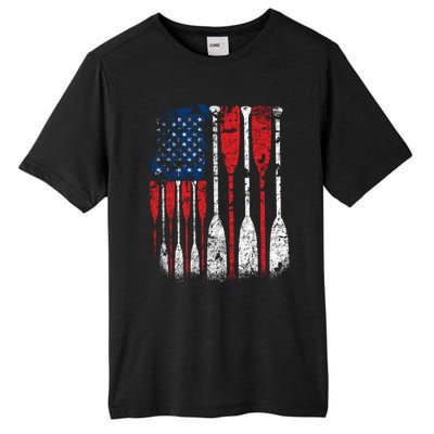 American Flag Rowing Oar Cute Us Row Crew 4th Of July Gift Tall Fusion ChromaSoft Performance T-Shirt