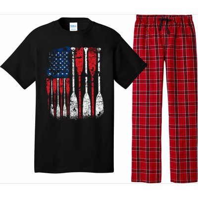 American Flag Rowing Oar Cute Us Row Crew 4th Of July Gift Pajama Set