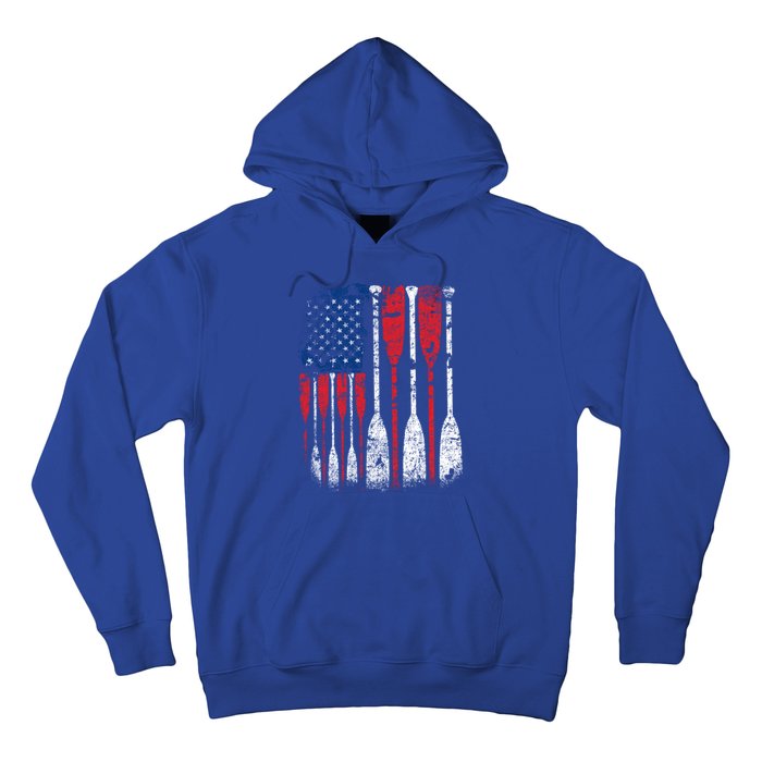 American Flag Rowing Oar Cute Us Row Crew 4th Of July Gift Hoodie