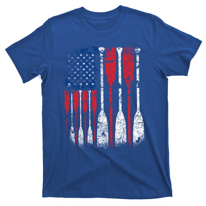 American Flag Rowing Oar Cute Us Row Crew 4th Of July Gift T-Shirt