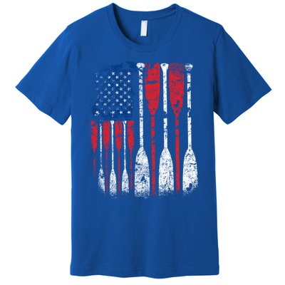 American Flag Rowing Oar Cute Us Row Crew 4th Of July Gift Premium T-Shirt