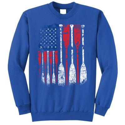 American Flag Rowing Oar Cute Us Row Crew 4th Of July Gift Tall Sweatshirt