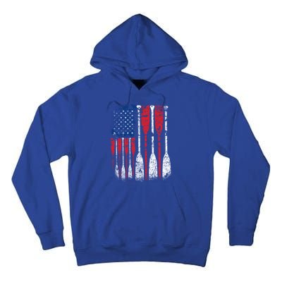 American Flag Rowing Oar Cute Us Row Crew 4th Of July Gift Tall Hoodie