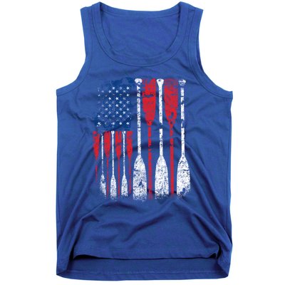 American Flag Rowing Oar Cute Us Row Crew 4th Of July Gift Tank Top