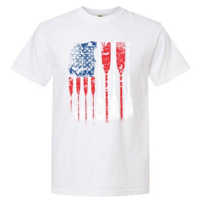 American Flag Rowing Oar Cute Us Row Crew 4th Of July Gift Garment-Dyed Heavyweight T-Shirt