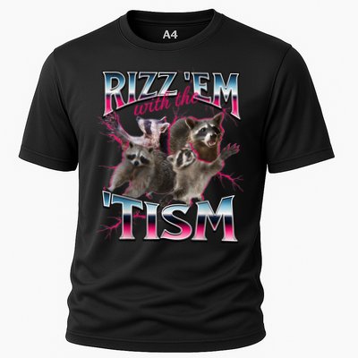 Autism Funny Rizz Em With The Tism Meme Autistic Racoon Performance Shirt