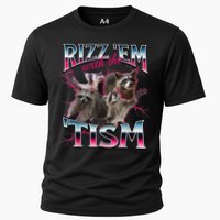 Autism Funny Rizz Em With The Tism Meme Autistic Racoon Cooling Performance Crew T-Shirt
