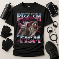 Autism Funny Rizz Em With The Tism Meme Autistic Racoon Cooling Performance Crew T-Shirt