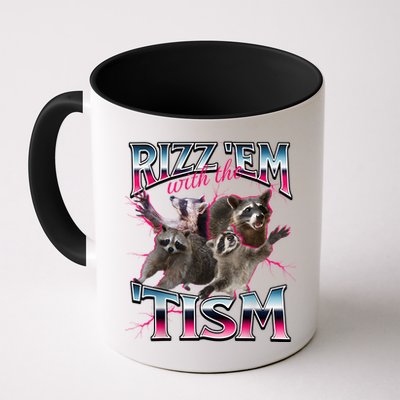 Autism Funny Rizz Em With The Tism Meme Autistic Racoon Mug