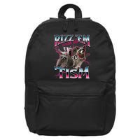 Autism Funny Rizz Em With The Tism Meme Autistic Racoon 16 in Basic Backpack