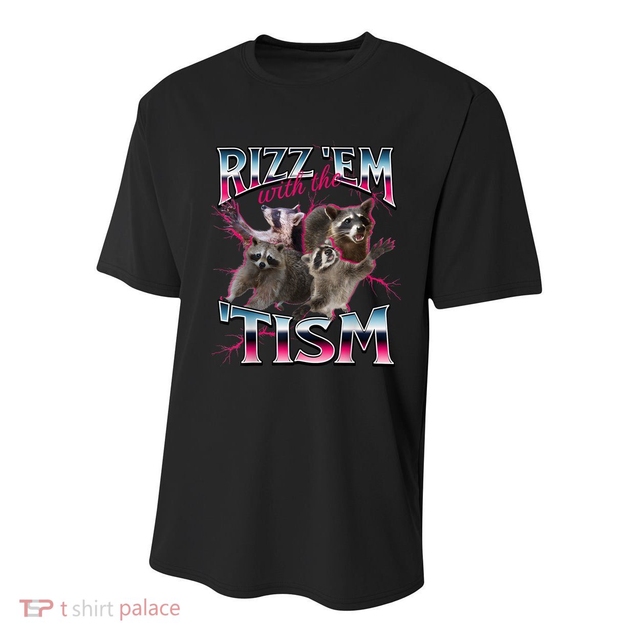 Autism Funny Rizz Em With The Tism Meme Autistic Racoon Youth Performance Sprint T-Shirt