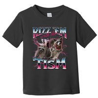 Autism Funny Rizz Em With The Tism Meme Autistic Racoon Toddler T-Shirt