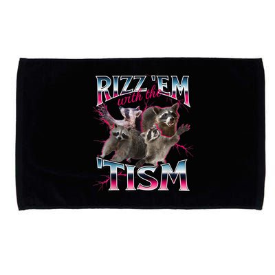 Autism Funny Rizz Em With The Tism Meme Autistic Racoon Microfiber Hand Towel