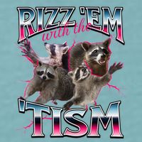Autism Funny Rizz Em With The Tism Meme Autistic Racoon Sueded Cloud Jersey T-Shirt