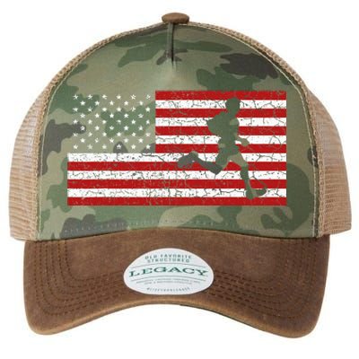 American Flag Running Runner Legacy Tie Dye Trucker Hat