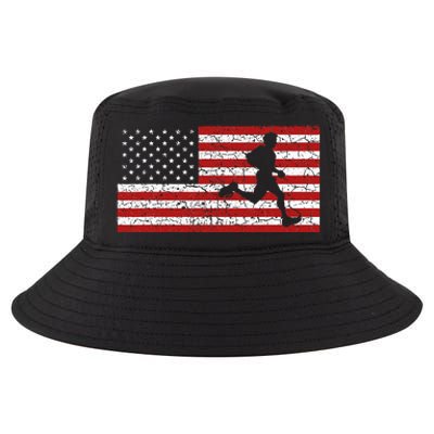 American Flag Running Runner Cool Comfort Performance Bucket Hat