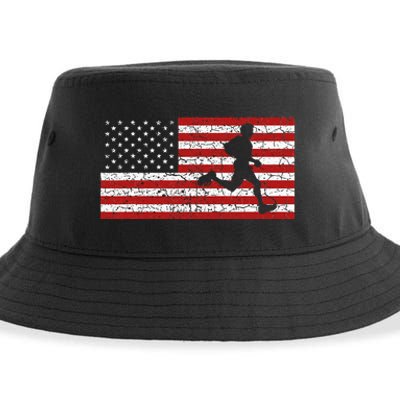 American Flag Running Runner Sustainable Bucket Hat