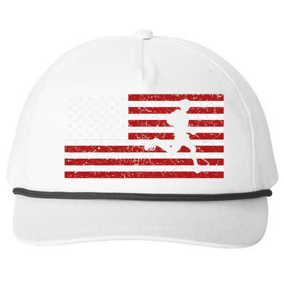 American Flag Running Runner Snapback Five-Panel Rope Hat