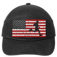 American Flag Running Runner 7-Panel Snapback Hat