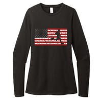 American Flag Running Runner Womens CVC Long Sleeve Shirt