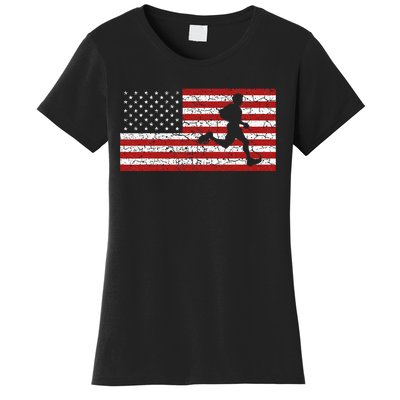 American Flag Running Runner Women's T-Shirt