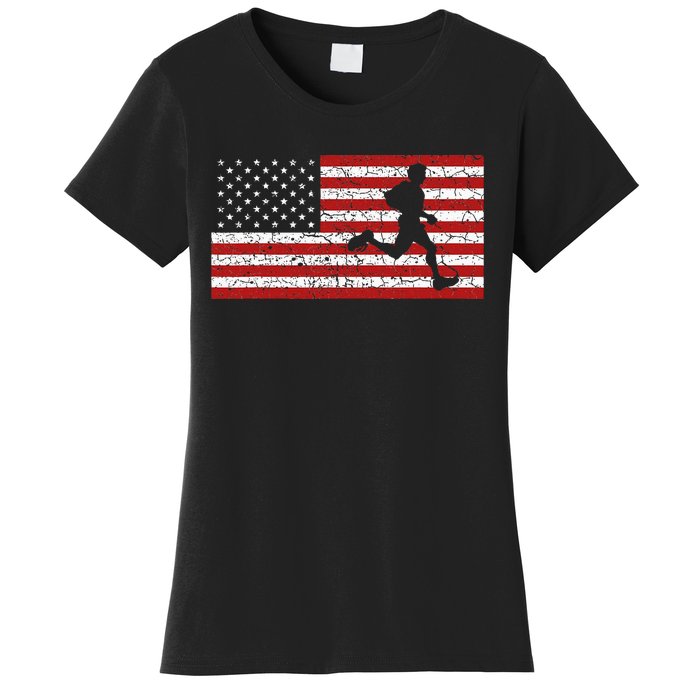 American Flag Running Runner Women's T-Shirt