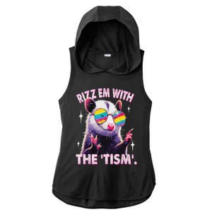 Autism Funny Rizz Em With The Tism Meme Autistic Racoon Ladies PosiCharge Tri-Blend Wicking Draft Hoodie Tank