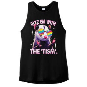 Autism Funny Rizz Em With The Tism Meme Autistic Racoon Ladies PosiCharge Tri-Blend Wicking Tank