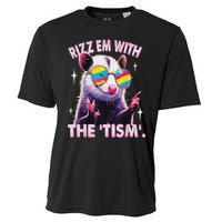 Autism Funny Rizz Em With The Tism Meme Autistic Racoon Cooling Performance Crew T-Shirt