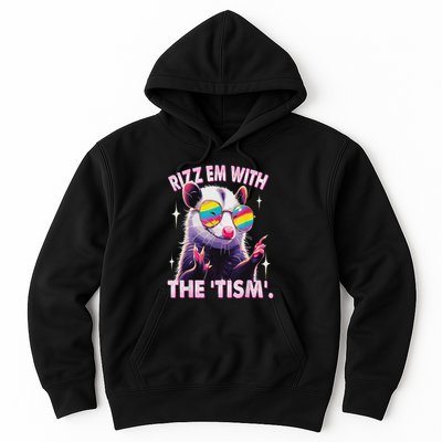 Autism Funny Rizz Em With The Tism Meme Autistic Racoon Hoodie