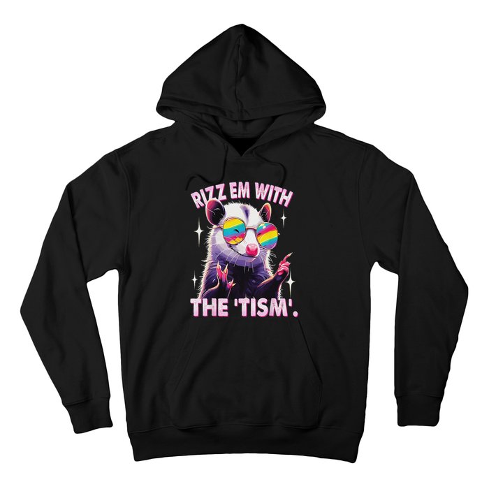 Autism Funny Rizz Em With The Tism Meme Autistic Racoon Hoodie